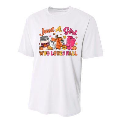 Just A Girl Who Loves Fall Performance Sprint T-Shirt