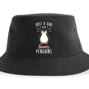 Just A Girl Who Loves Penguins T Shirt Cute Nature Toddlers Sustainable Bucket Hat