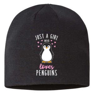 Just A Girl Who Loves Penguins T Shirt Cute Nature Toddlers Sustainable Beanie