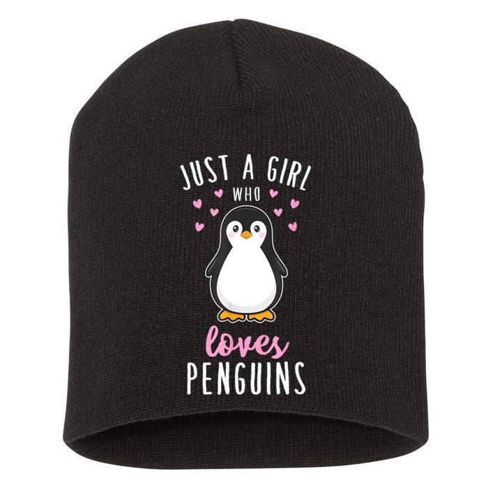 Just A Girl Who Loves Penguins T Shirt Cute Nature Toddlers Short Acrylic Beanie