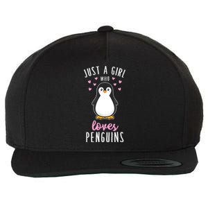 Just A Girl Who Loves Penguins T Shirt Cute Nature Toddlers Wool Snapback Cap