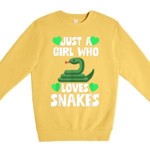 Just A Girl Who Loves Snakes Snake Lover Gift Premium Crewneck Sweatshirt