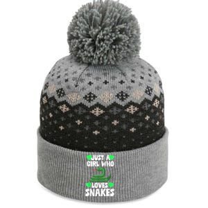 Just A Girl Who Loves Snakes Snake Lover Gift The Baniff Cuffed Pom Beanie