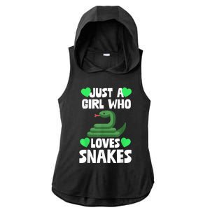 Just A Girl Who Loves Snakes Snake Lover Gift Ladies PosiCharge Tri-Blend Wicking Draft Hoodie Tank