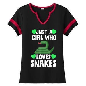 Just A Girl Who Loves Snakes Snake Lover Gift Ladies Halftime Notch Neck Tee