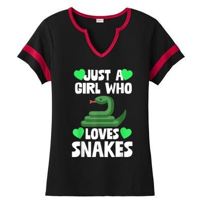 Just A Girl Who Loves Snakes Snake Lover Gift Ladies Halftime Notch Neck Tee