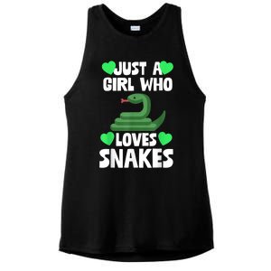 Just A Girl Who Loves Snakes Snake Lover Gift Ladies PosiCharge Tri-Blend Wicking Tank