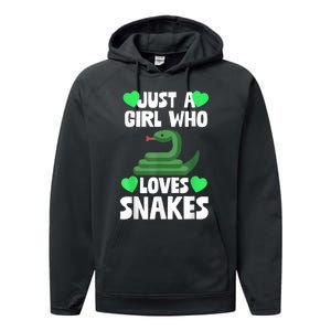 Just A Girl Who Loves Snakes Snake Lover Gift Performance Fleece Hoodie