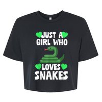 Just A Girl Who Loves Snakes Snake Lover Gift Bella+Canvas Jersey Crop Tee