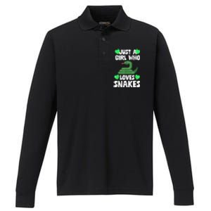 Just A Girl Who Loves Snakes Snake Lover Gift Performance Long Sleeve Polo