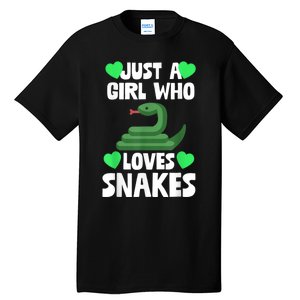 Just A Girl Who Loves Snakes Snake Lover Gift Tall T-Shirt