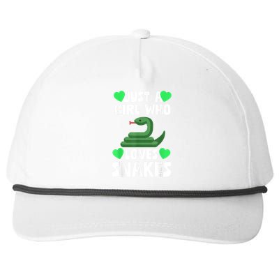 Just A Girl Who Loves Snakes Snake Lover Gift Snapback Five-Panel Rope Hat