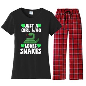 Just A Girl Who Loves Snakes Snake Lover Gift Women's Flannel Pajama Set