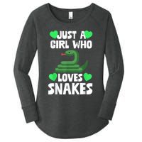 Just A Girl Who Loves Snakes Snake Lover Gift Women's Perfect Tri Tunic Long Sleeve Shirt