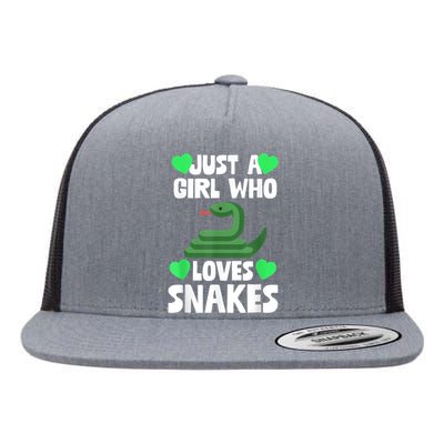 Just A Girl Who Loves Snakes Snake Lover Gift Flat Bill Trucker Hat