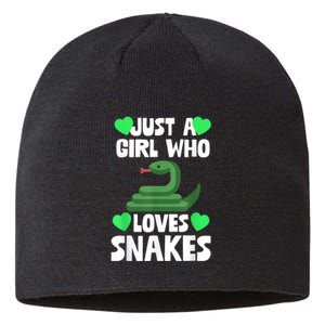 Just A Girl Who Loves Snakes Snake Lover Gift Sustainable Beanie