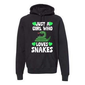 Just A Girl Who Loves Snakes Snake Lover Gift Premium Hoodie