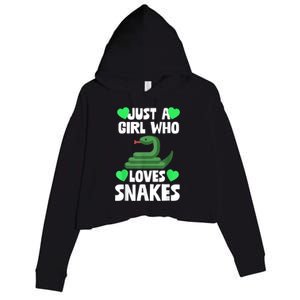 Just A Girl Who Loves Snakes Snake Lover Gift Crop Fleece Hoodie