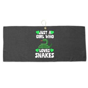 Just A Girl Who Loves Snakes Snake Lover Gift Large Microfiber Waffle Golf Towel