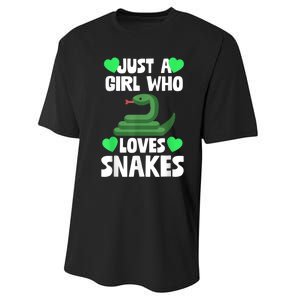 Just A Girl Who Loves Snakes Snake Lover Gift Performance Sprint T-Shirt