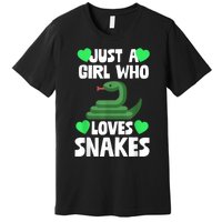 Just A Girl Who Loves Snakes Snake Lover Gift Premium T-Shirt