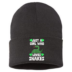 Just A Girl Who Loves Snakes Snake Lover Gift Sustainable Knit Beanie