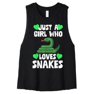 Just A Girl Who Loves Snakes Snake Lover Gift Women's Racerback Cropped Tank