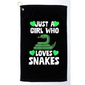 Just A Girl Who Loves Snakes Snake Lover Gift Platinum Collection Golf Towel