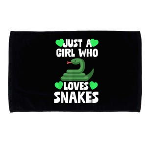 Just A Girl Who Loves Snakes Snake Lover Gift Microfiber Hand Towel