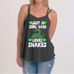 Just A Girl Who Loves Snakes Snake Lover Gift Women's Strappy Tank