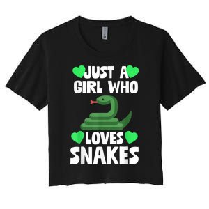 Just A Girl Who Loves Snakes Snake Lover Gift Women's Crop Top Tee