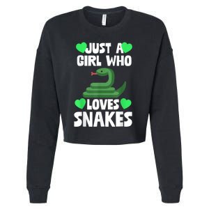 Just A Girl Who Loves Snakes Snake Lover Gift Cropped Pullover Crew