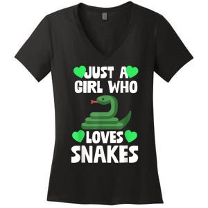 Just A Girl Who Loves Snakes Snake Lover Gift Women's V-Neck T-Shirt