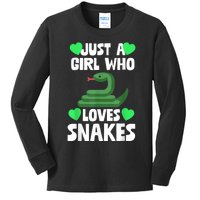 Just A Girl Who Loves Snakes Snake Lover Gift Kids Long Sleeve Shirt