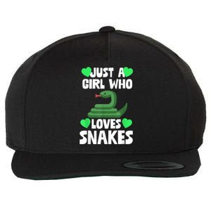 Just A Girl Who Loves Snakes Snake Lover Gift Wool Snapback Cap