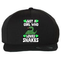 Just A Girl Who Loves Snakes Snake Lover Gift Wool Snapback Cap