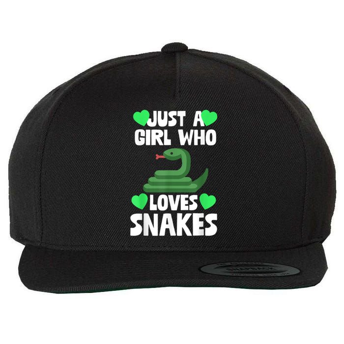 Just A Girl Who Loves Snakes Snake Lover Gift Wool Snapback Cap