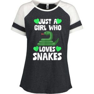 Just A Girl Who Loves Snakes Snake Lover Gift Enza Ladies Jersey Colorblock Tee