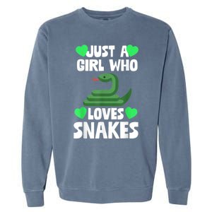 Just A Girl Who Loves Snakes Snake Lover Gift Garment-Dyed Sweatshirt