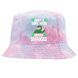 Just A Girl Who Loves Snakes Snake Lover Gift Tie-Dyed Bucket Hat