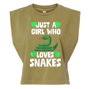 Just A Girl Who Loves Snakes Snake Lover Gift Garment-Dyed Women's Muscle Tee