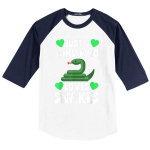 Just A Girl Who Loves Snakes Snake Lover Gift Baseball Sleeve Shirt