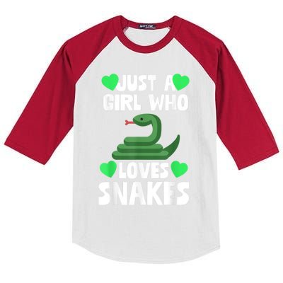 Just A Girl Who Loves Snakes Snake Lover Gift Kids Colorblock Raglan Jersey