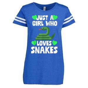 Just A Girl Who Loves Snakes Snake Lover Gift Enza Ladies Jersey Football T-Shirt