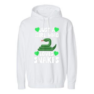 Just A Girl Who Loves Snakes Snake Lover Gift Garment-Dyed Fleece Hoodie