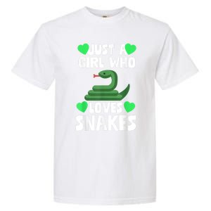 Just A Girl Who Loves Snakes Snake Lover Gift Garment-Dyed Heavyweight T-Shirt