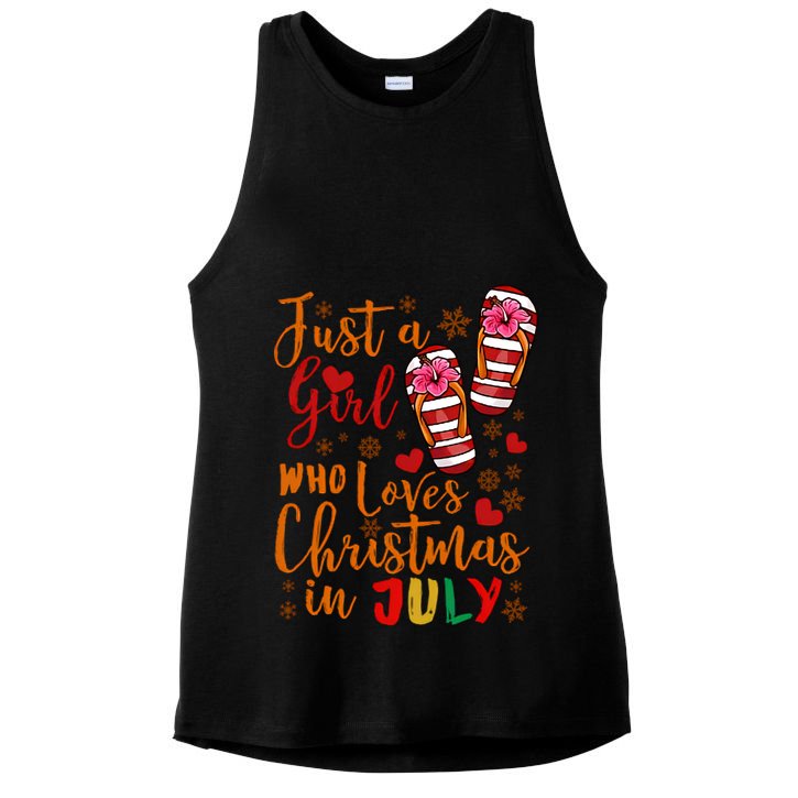 Just A Girl Who Loves Christmas In July Ladies PosiCharge Tri-Blend Wicking Tank