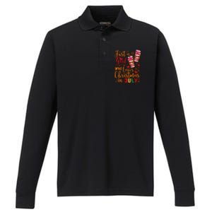 Just A Girl Who Loves Christmas In July Performance Long Sleeve Polo