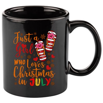 Just A Girl Who Loves Christmas In July 11oz C Handle Ceramic Mug