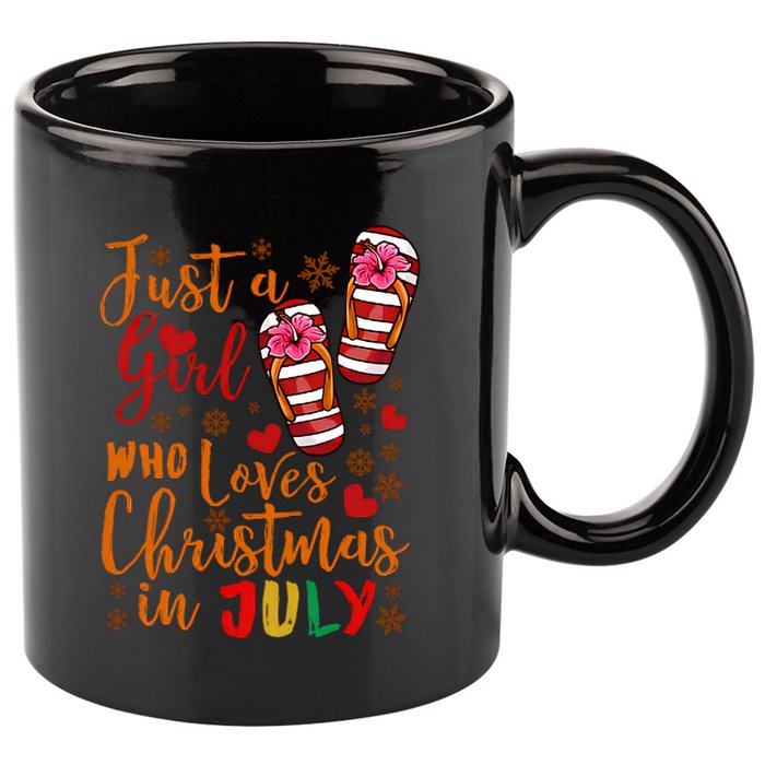 Just A Girl Who Loves Christmas In July 11oz C Handle Ceramic Mug